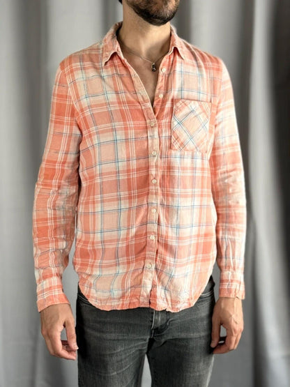 Aeropostale Light Check Shirt Large Ladies Pastel Y2K Indie
