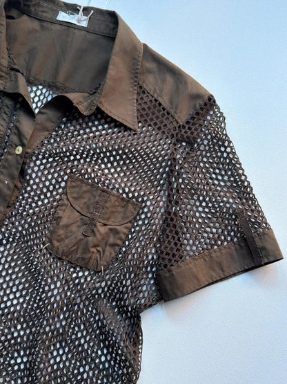 Y2K Khaki String Shirt Large Ladies