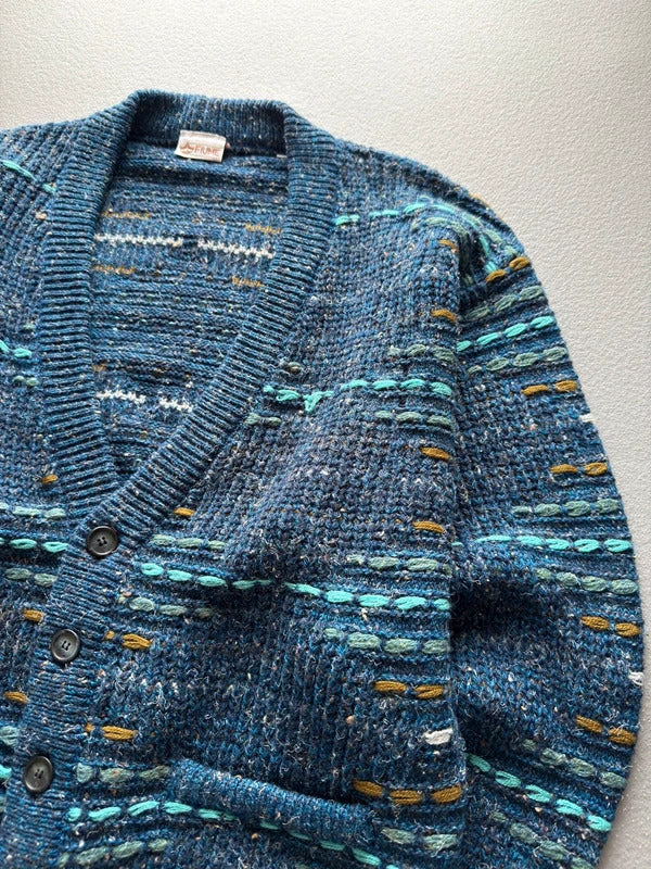 Vintage Cosby Style Grunge Cardigan Medium
