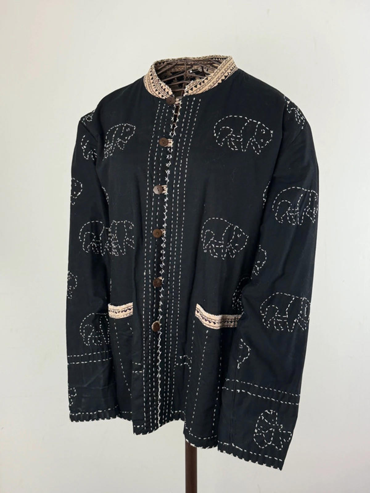 Kantha Quilted Panda Work Jacket XL Reversible