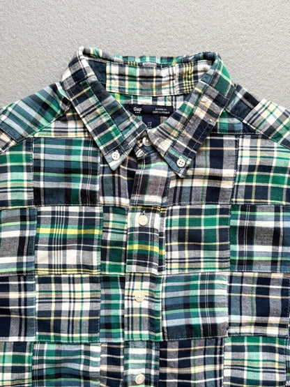 GAP Patchwork Madras Check Short Sleeve Shirt Small