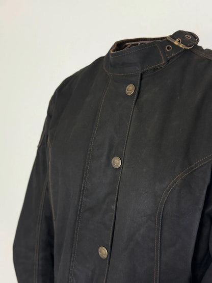 Wax Cropped Biker Jacket Y2K Size 14
