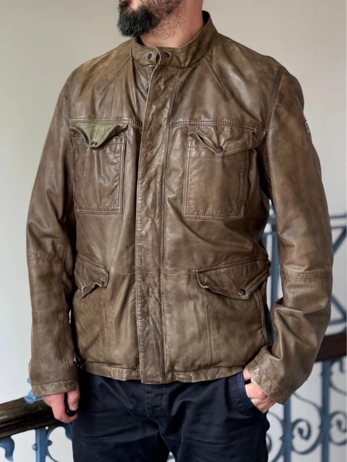 Hugo Boss Trialmaster Style Leather Jacket Large/XL