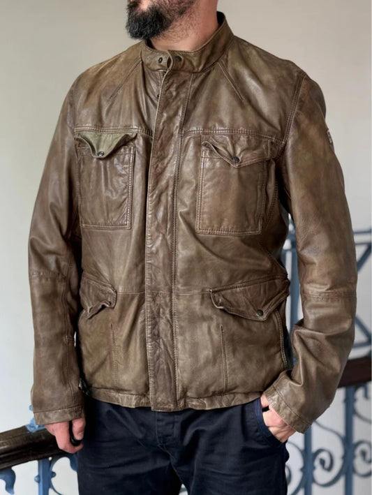Hugo Boss Trialmaster Style Leather Jacket Large/XL