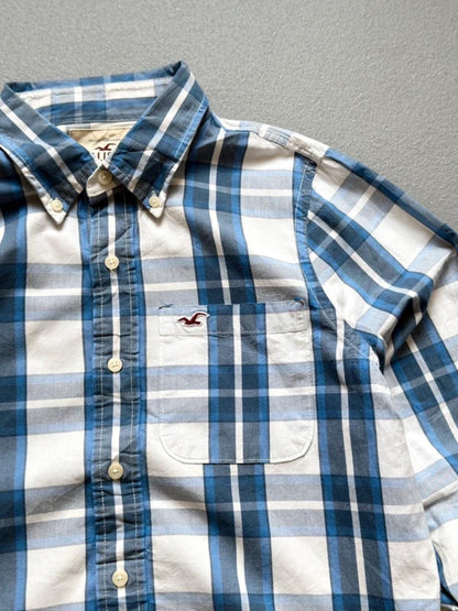 Hollister Y2K Check Blue Shirt XL Mens