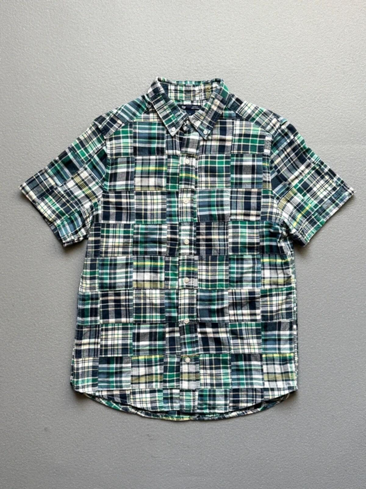 GAP Patchwork Madras Check Short Sleeve Shirt Small