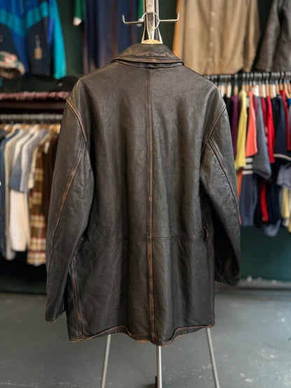 Marlboro Classics 90s Vintage Leather Field Coat Large