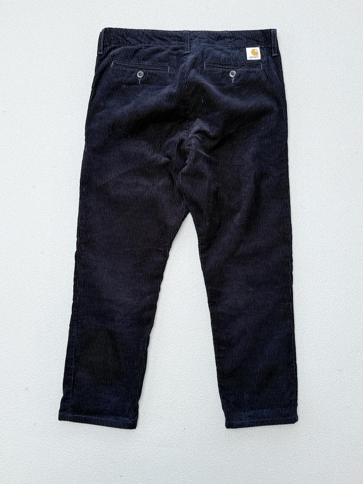 Carhartt WIP Black Corduroy Club Pants 31x32 Straight Leg Trousers