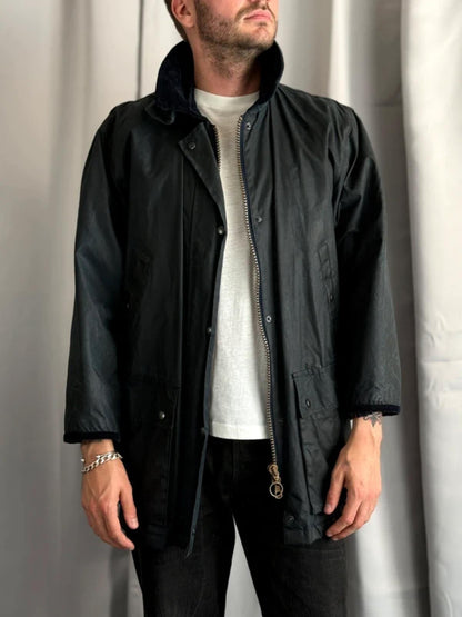 St Michael M&S Vintage Wax Coat Medium Navy