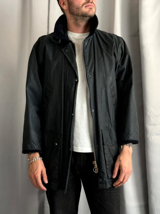 St Michael M&S Vintage Wax Coat Medium Navy