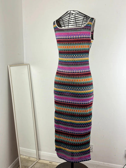 90s Sleeveless Long Woven Dress Medium