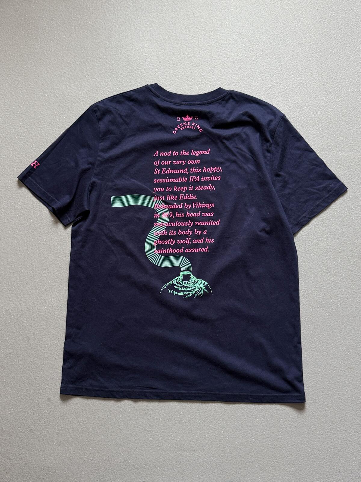 Level Head Brewery Navy Graphic T Shirt Pink Green Print XL