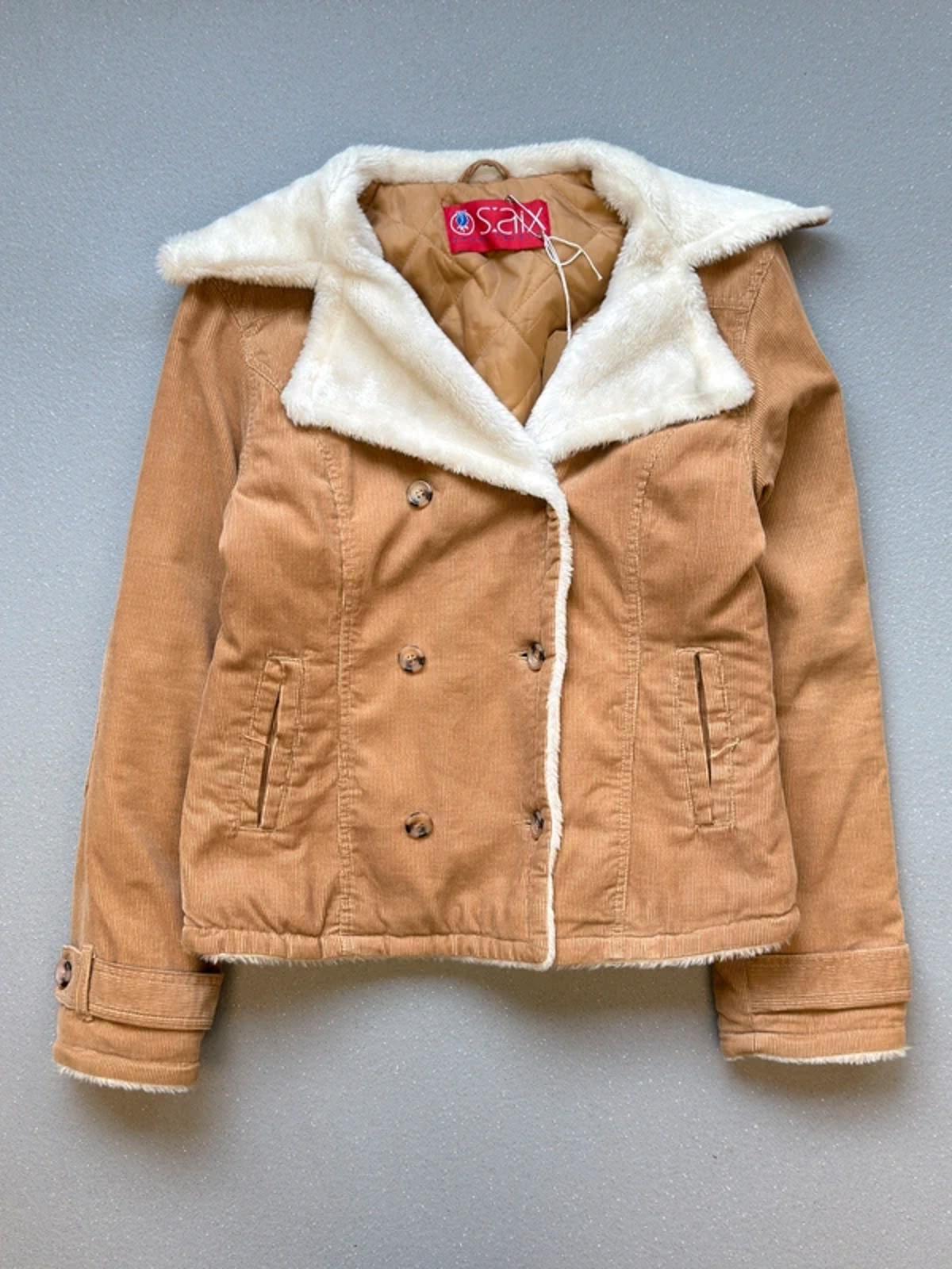 Y2K Cropped Double Breasted Cord Jacket Large Ladies