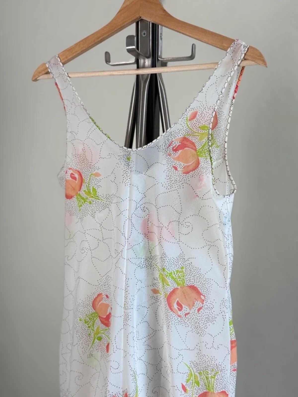 Y2K Pastel Slip Dress Small Floral