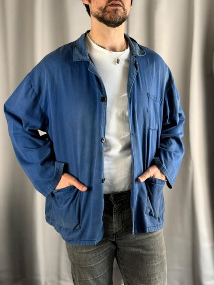 Boxy Fit French Work Jacket Vintage 70s XL
