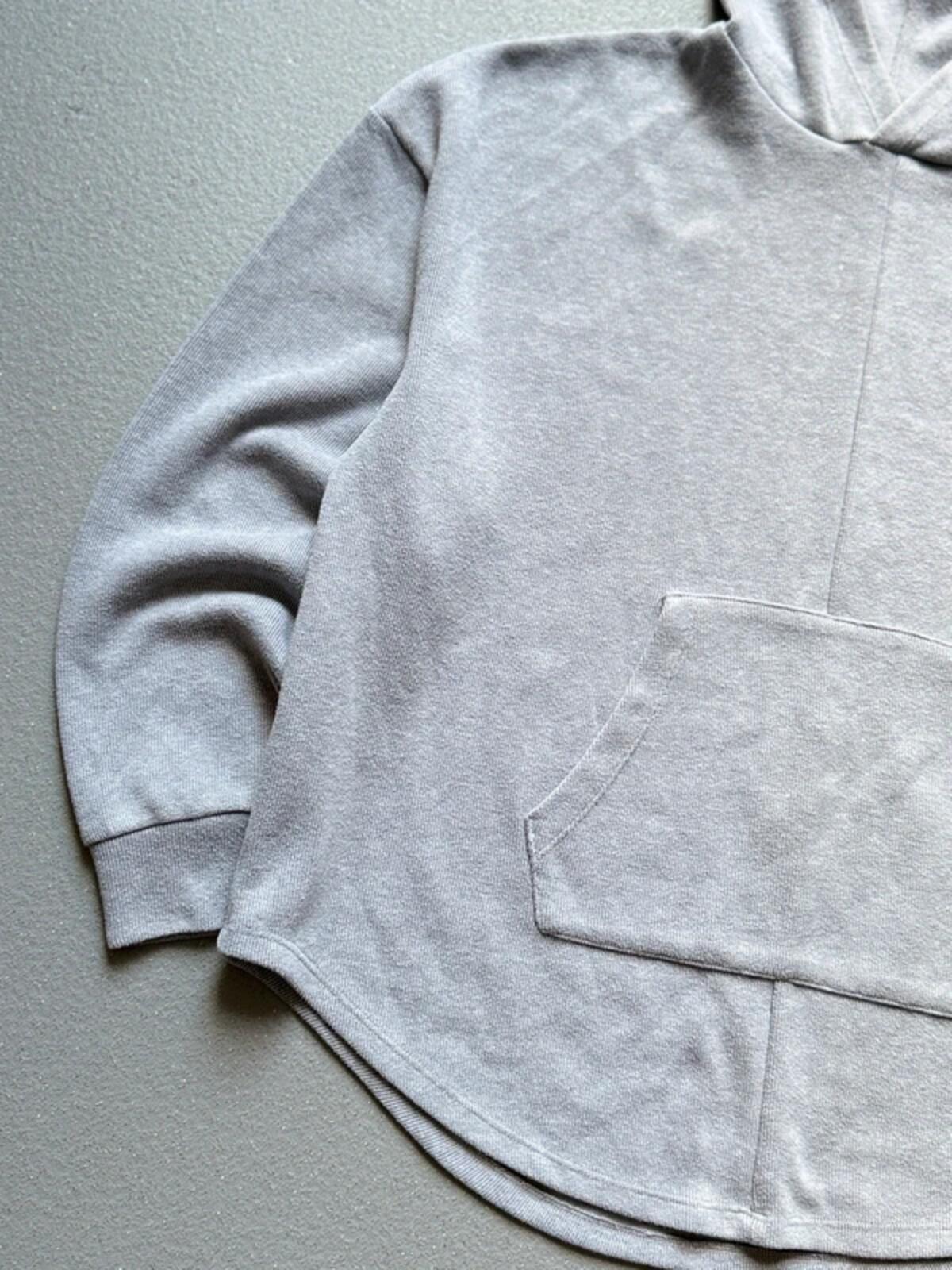 Super Boxy Grey Cotton Ribbed Hoodie Size 14