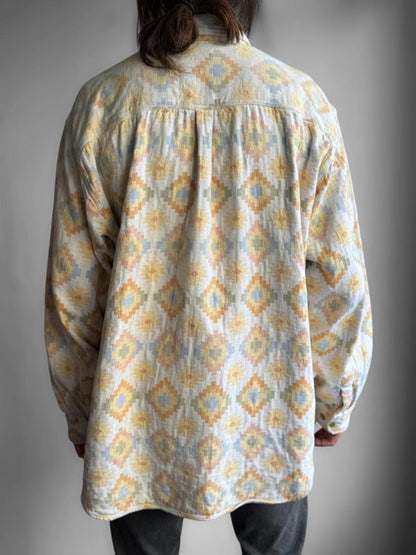 Vintage 90s Aztec Boho Surf Overshirt XXL