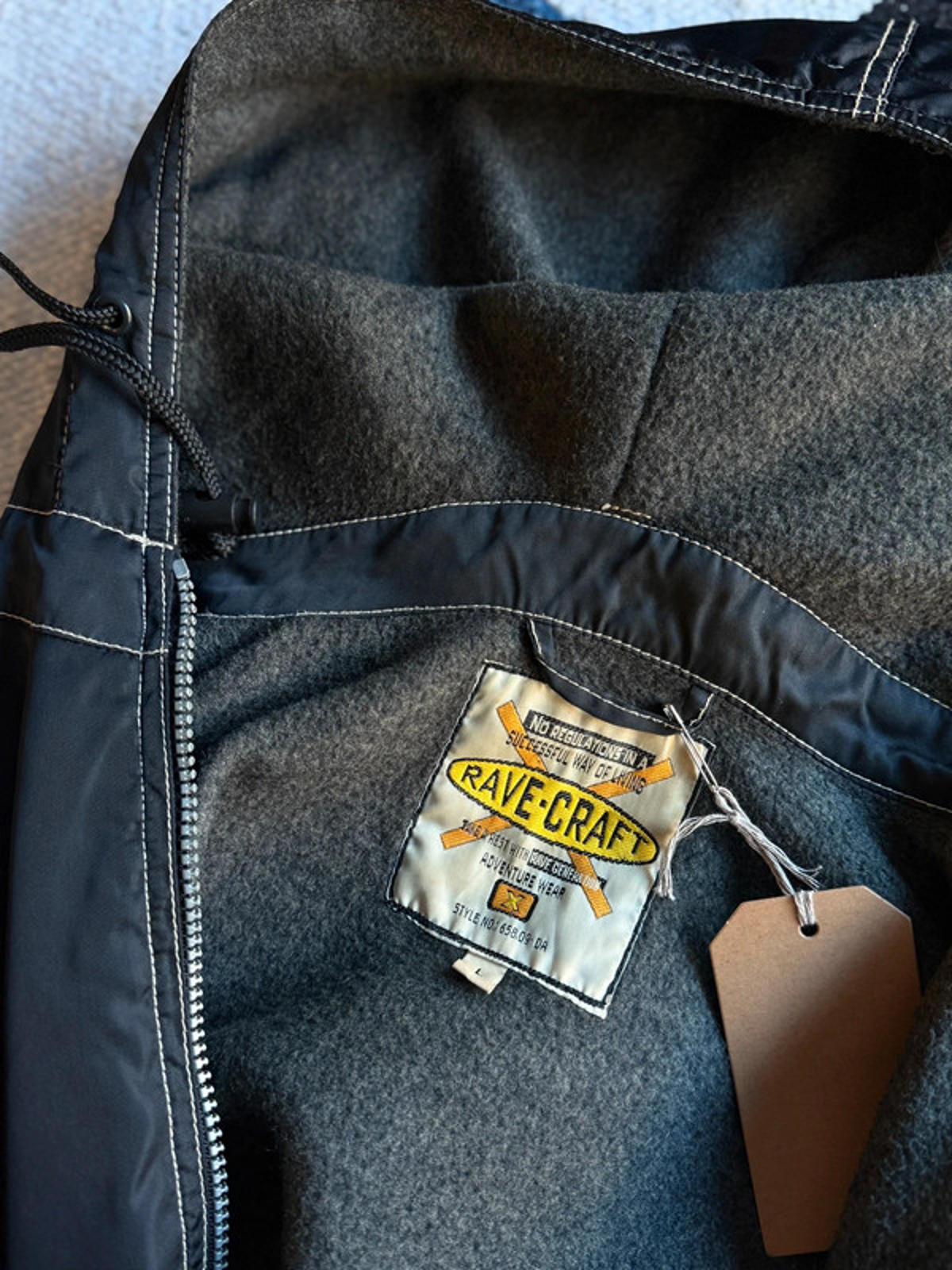 Y2K 90s Rave Jacket Fleece Lined XL