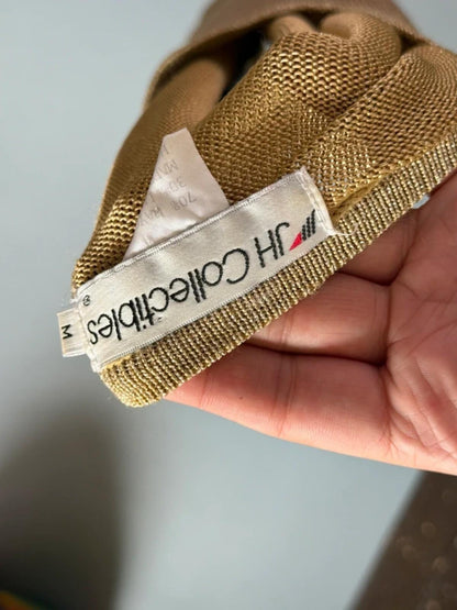 Metallic Rayon & Lurex Gold 80s T Shirt Medium
