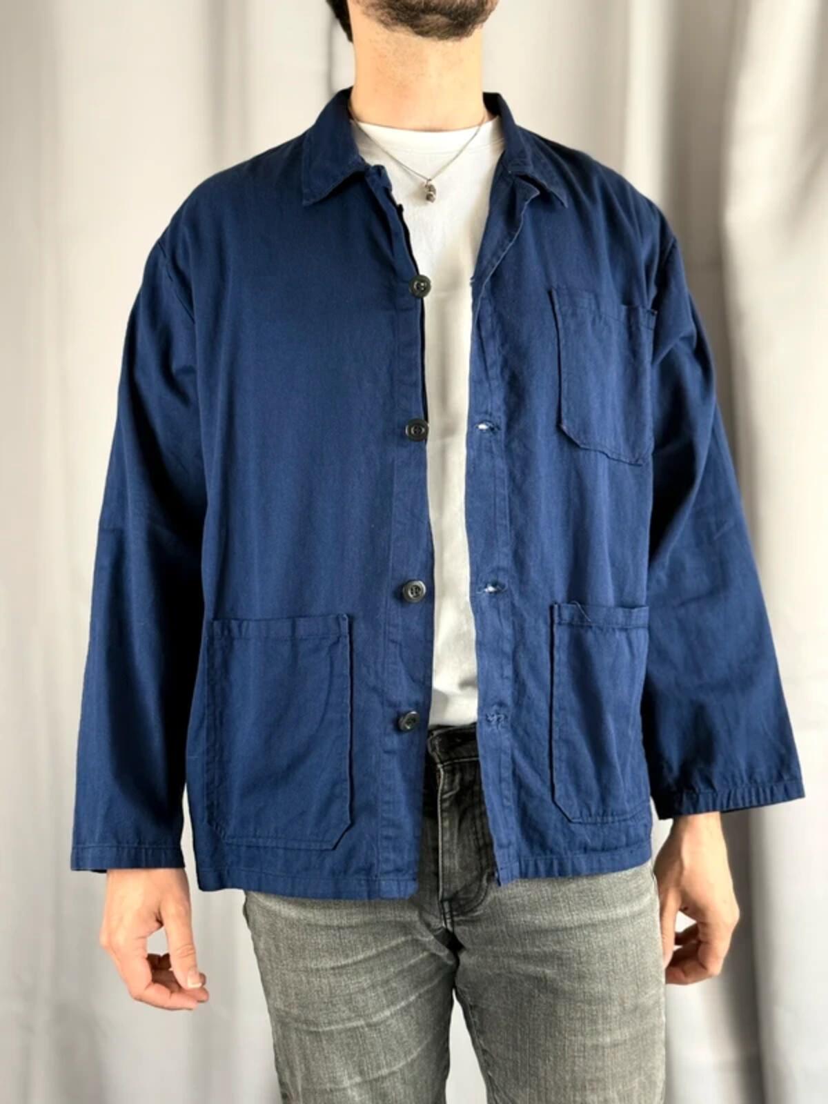 Navy French Work Jacket XL Vintage