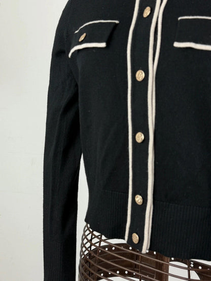 Elisabetta Franchi Cropped Cardigan UK 10 Wool Blend