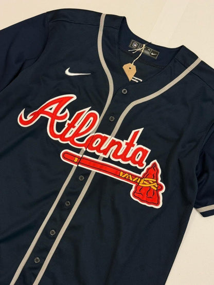 Atlanta Braves Baseball Jersey Large Navy