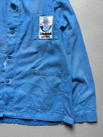 Vintage French Workwear Jacket Large Faded