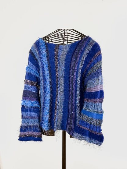 Handknit Beautiful Flared Cuff Sweater XL