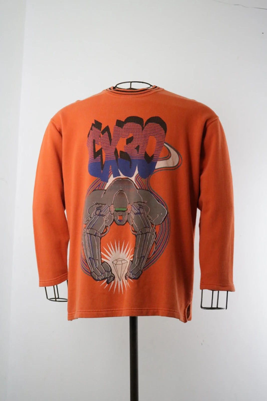 Y2K Graffiti Art Sweatshirt Medium 90s Rave Streetwear