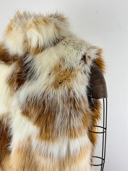 Y2K 70s Style Faux Fur Gilet XL