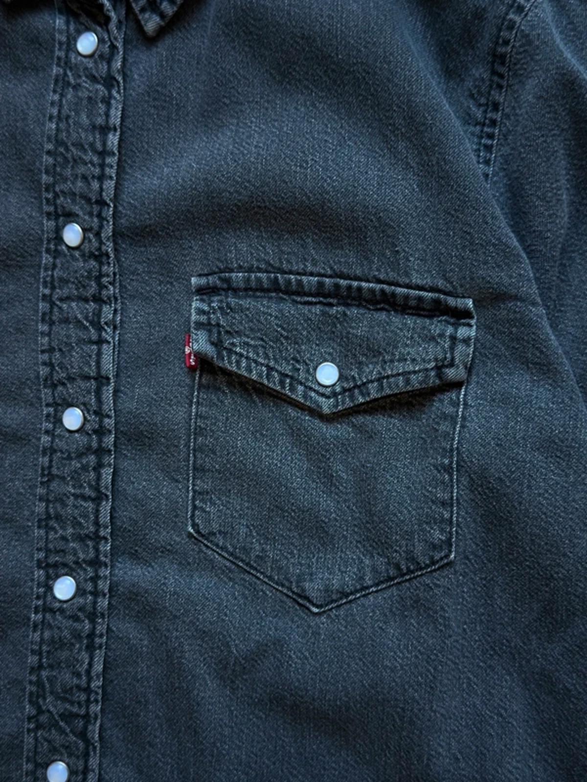 Levi’s Grey Pearl Snap Button Western Denim Shirt Medium