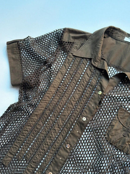 Y2K Khaki String Shirt Large Ladies