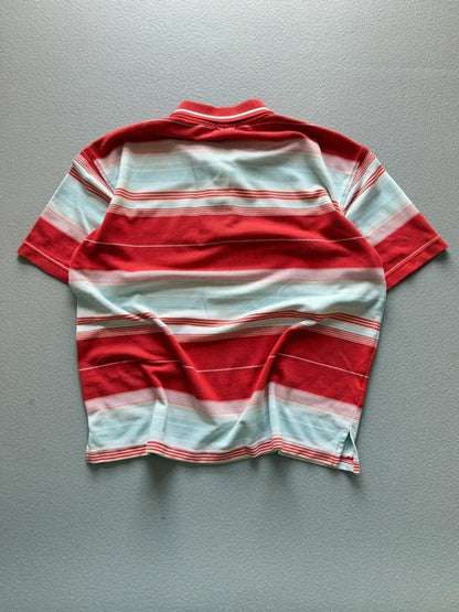 Y2K Stripe Polo Shirt Boxy Fit XL