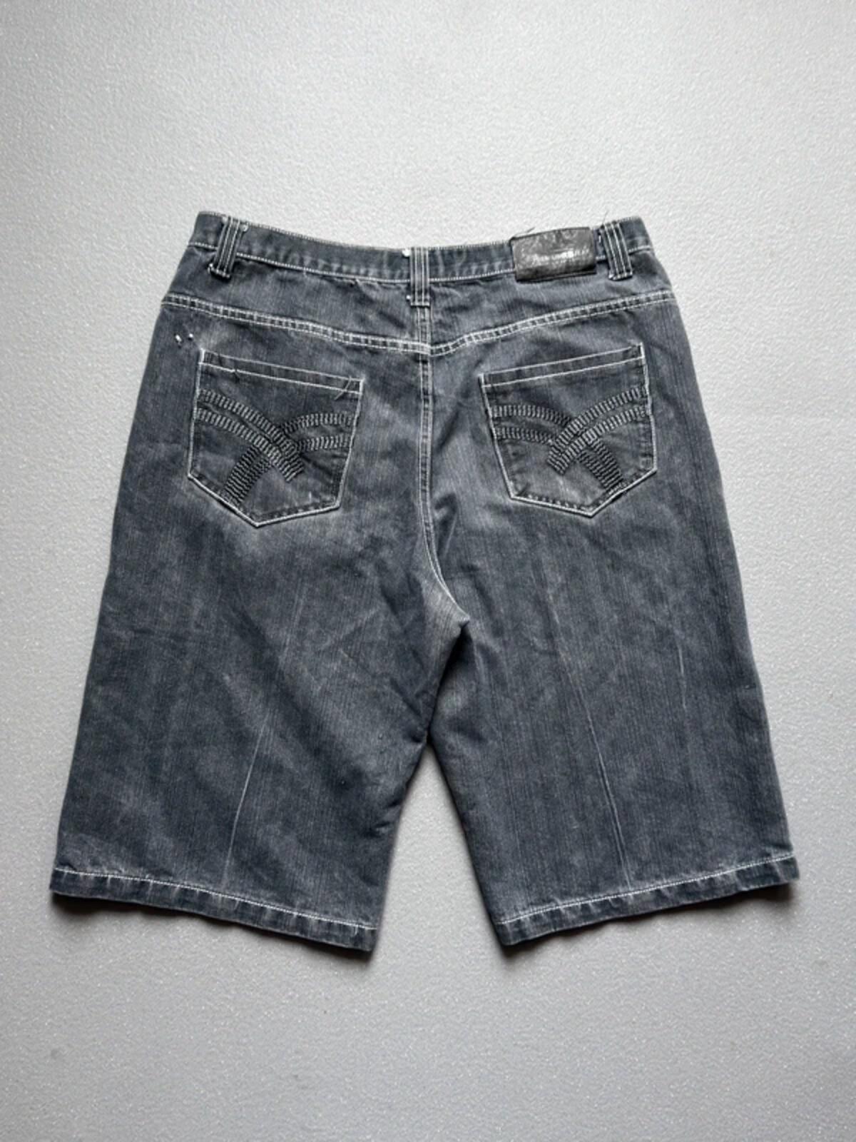 Y2K Baggy Grey Denim Shorts 36”