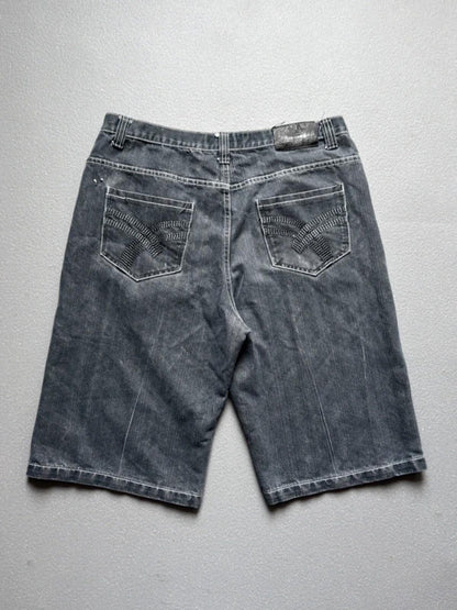 Y2K Baggy Grey Denim Shorts 36”