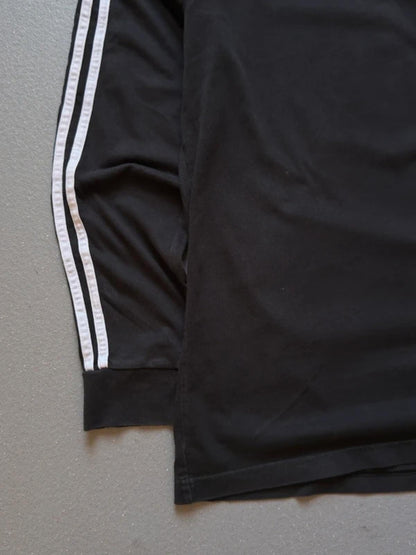 Adidas Long Sleeve Black 3 Stripes T Shirt Large
