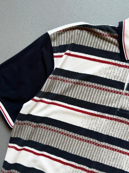 Lotto Vintage 90s Stripe Polo Shirt XXL