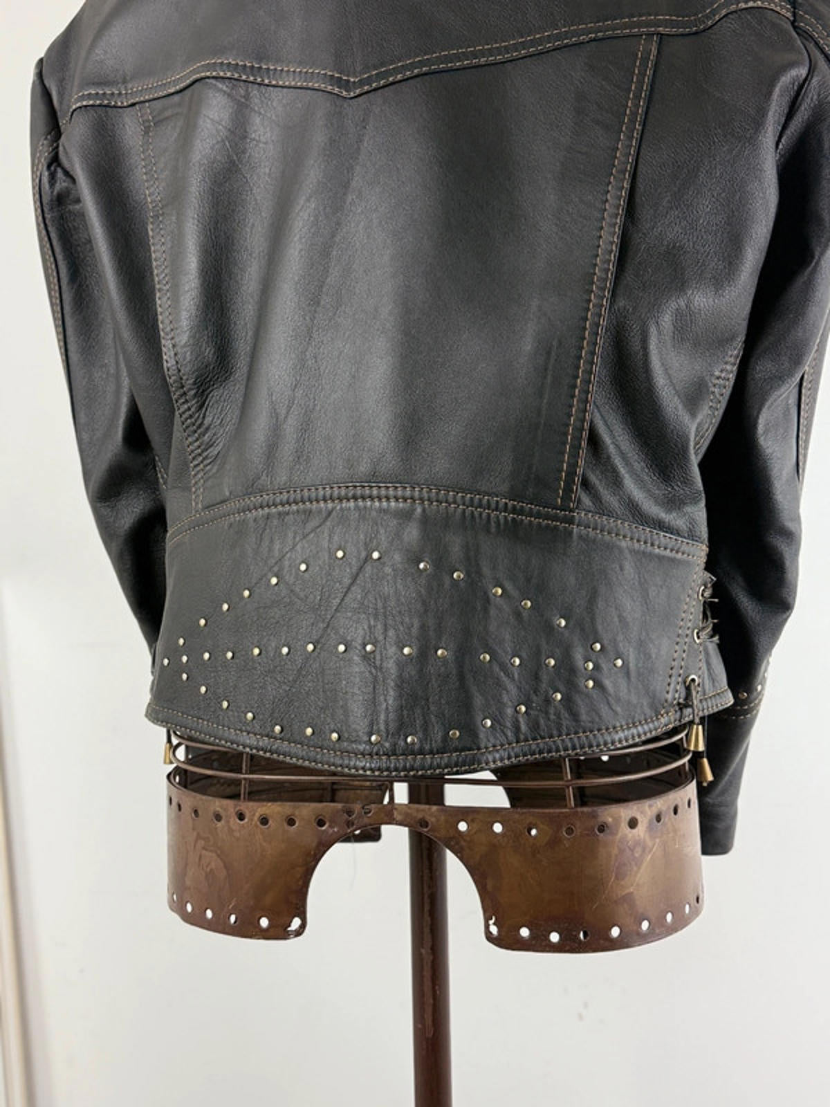 Vintage Biker Leather Jacket Western Style XL Ladies