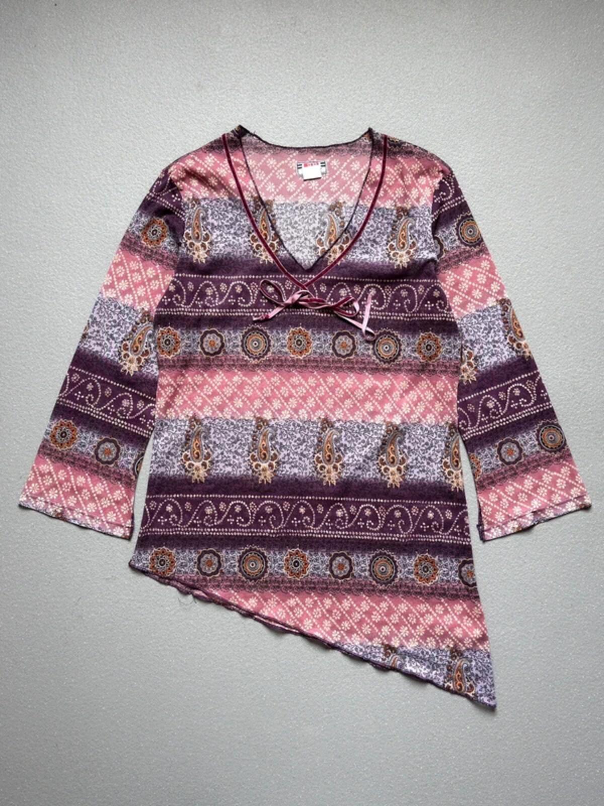 Boho Y2K Asymmetrical Blouse / Mini Dress 14/16