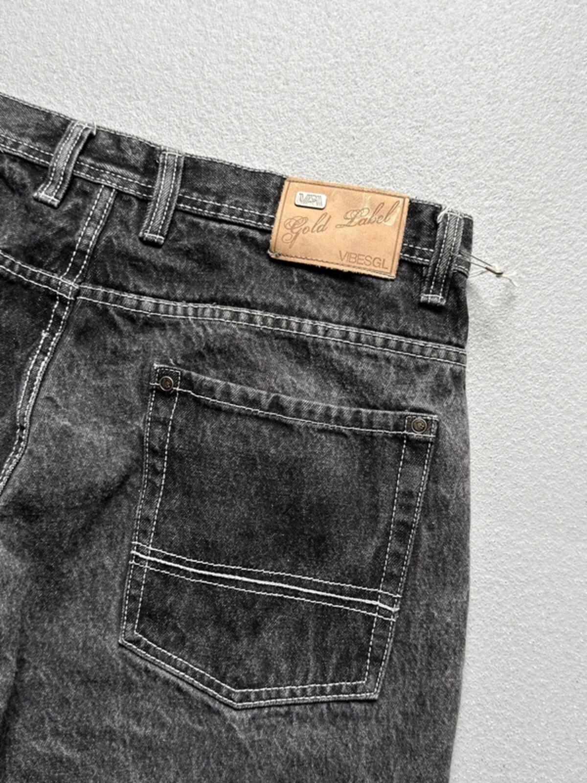 Baggy Y2K Denim Shorts Grey 36”