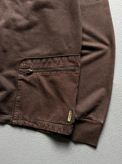 Armani 2000s Utility Hoodie XL Brown