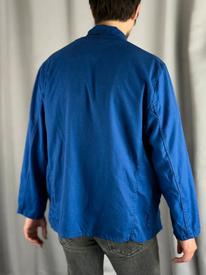 Cobalt Blue Vintage French Work Jacket XL
