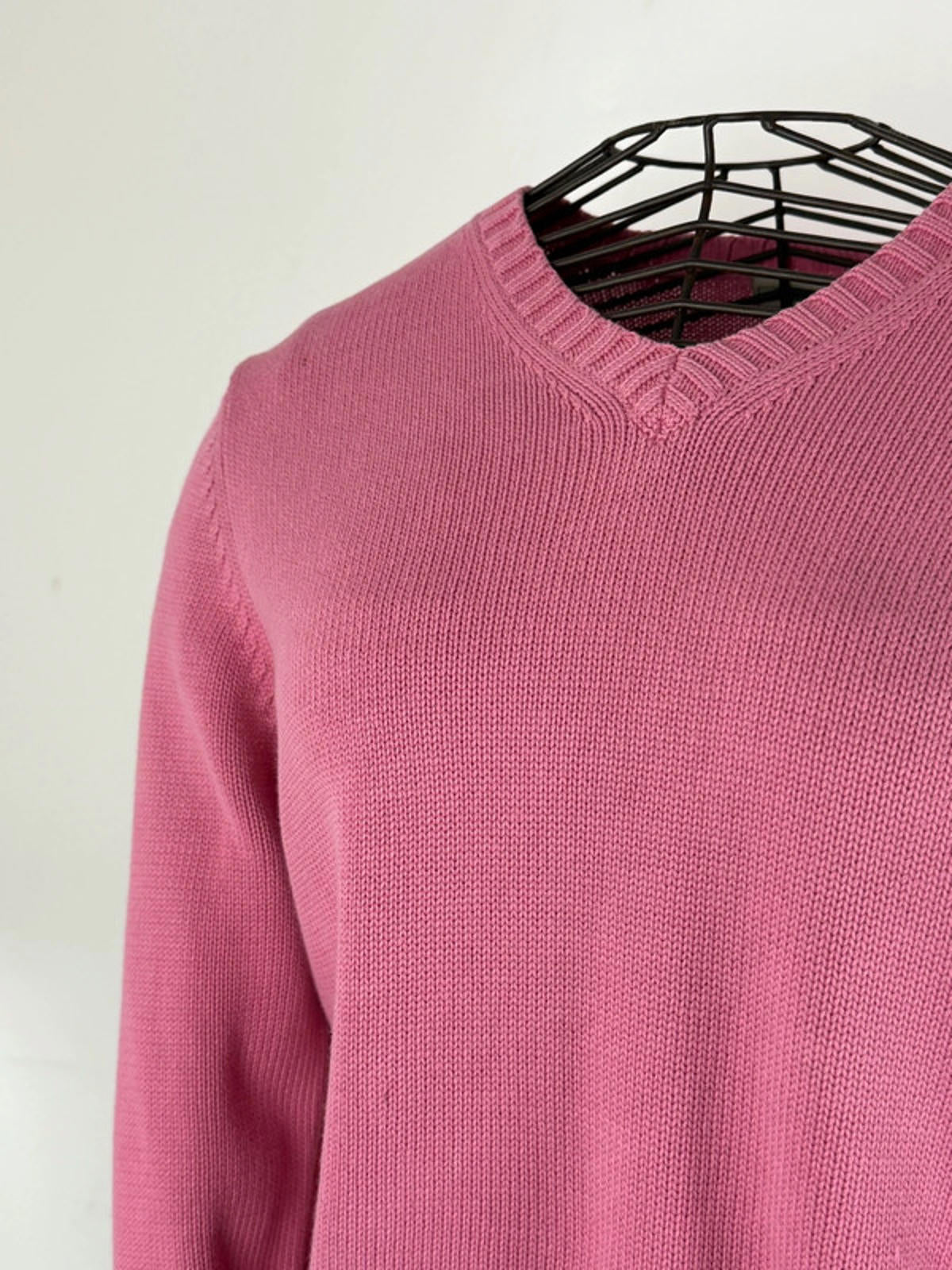 LL Bean V Neck Cotton Knit Sweater Small Medium