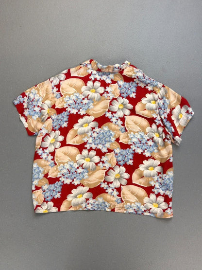 Liz Claiborne Oriental Floral Boxy Shirt XL Ladies