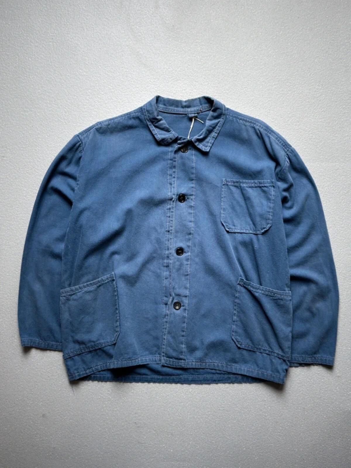 Vintage 70s Euro Blue Work Jacket Large