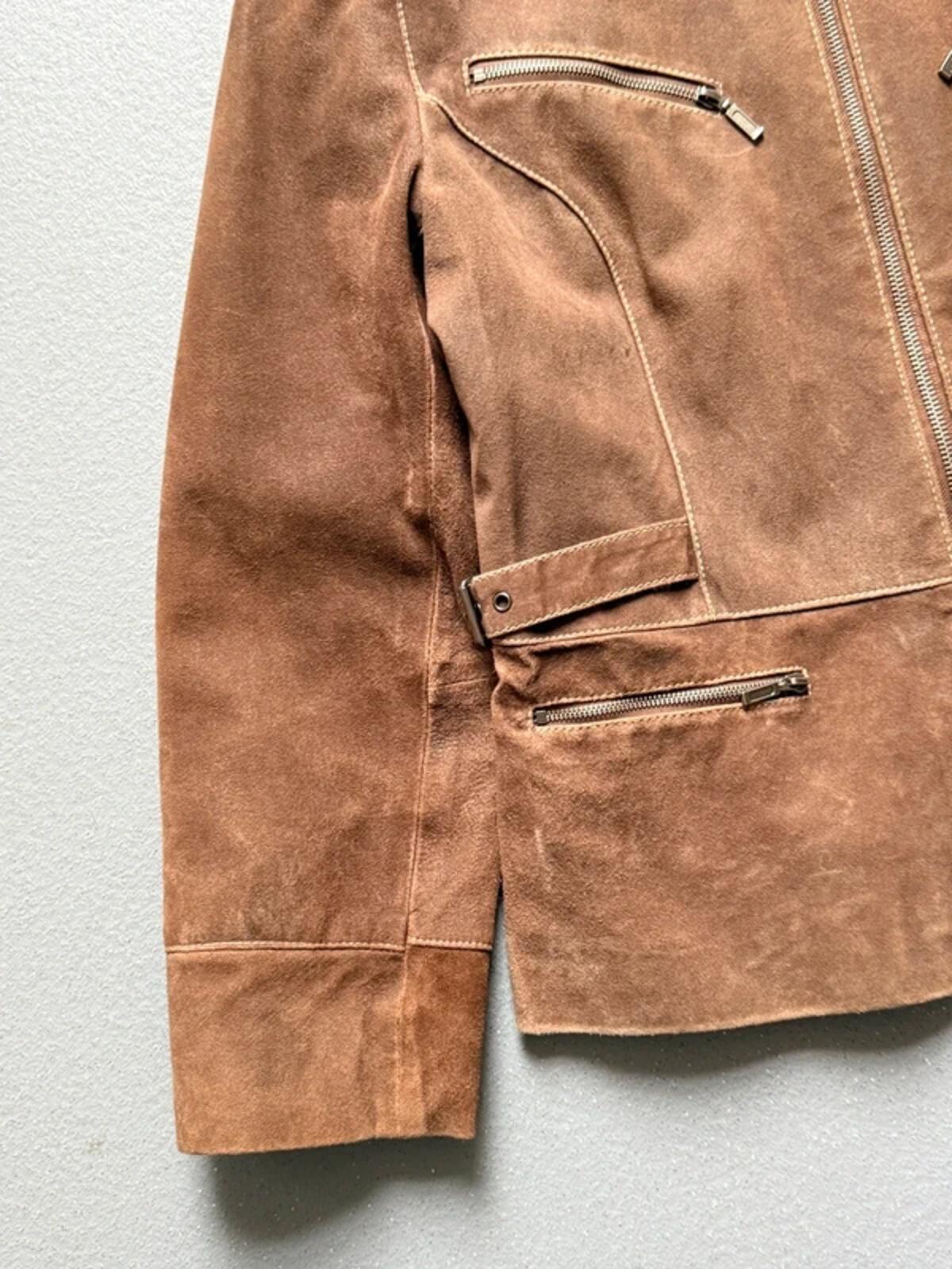 1980s Brown Suede Utility Bomber Jacket Medium Ladies