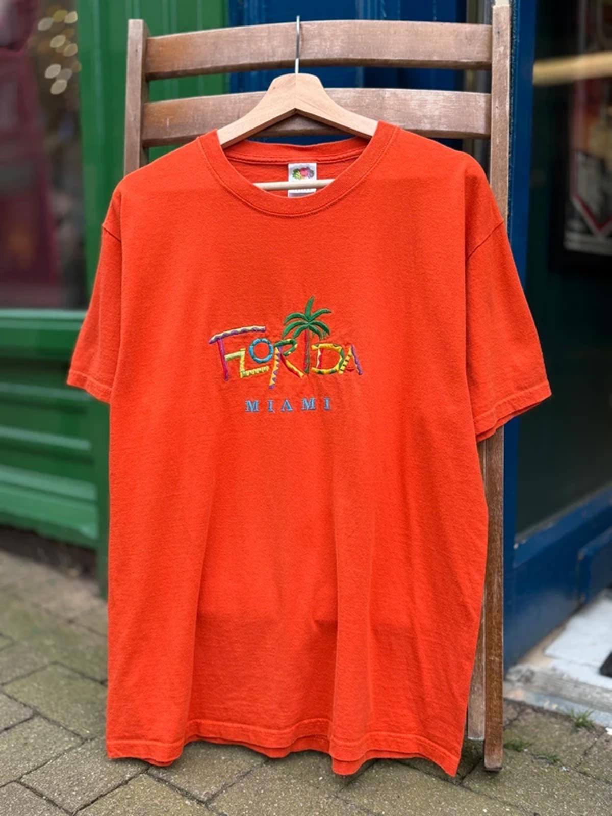 Miami Florida Orange Vintage 90s T Shirt Large