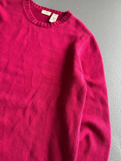 L.L.Bean 100% Cotton Cable Knit Jumper – Pink – Ladies Medium