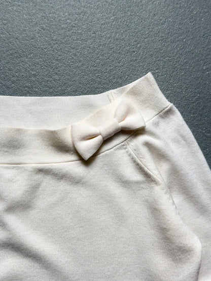 Etam Y2K Off Shoulder Bow Cream Knit Jumper Size 16