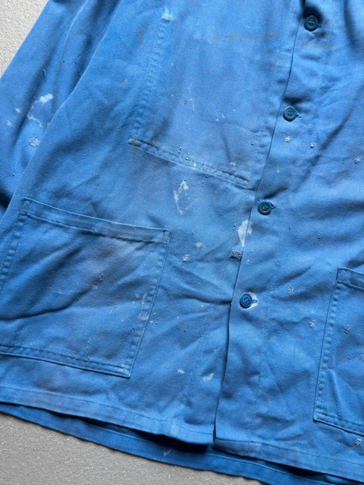 Vintage French Workwear Jacket Large Faded